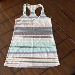 lululemon athletica Tops - Lululemon Cool Racerback-Blue/Grey Stripes-Size 10 lululemon athletica Tops - Lululemon Cool Racerback-Blue/Grey Stripes-Size 10